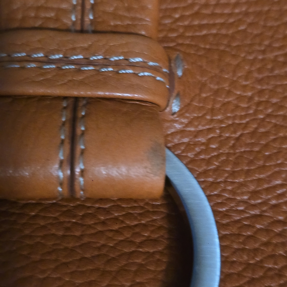 Cole Haan Rustic Orange Pebbled Leather Flap Shoulder Bag - Picture 14 of 15